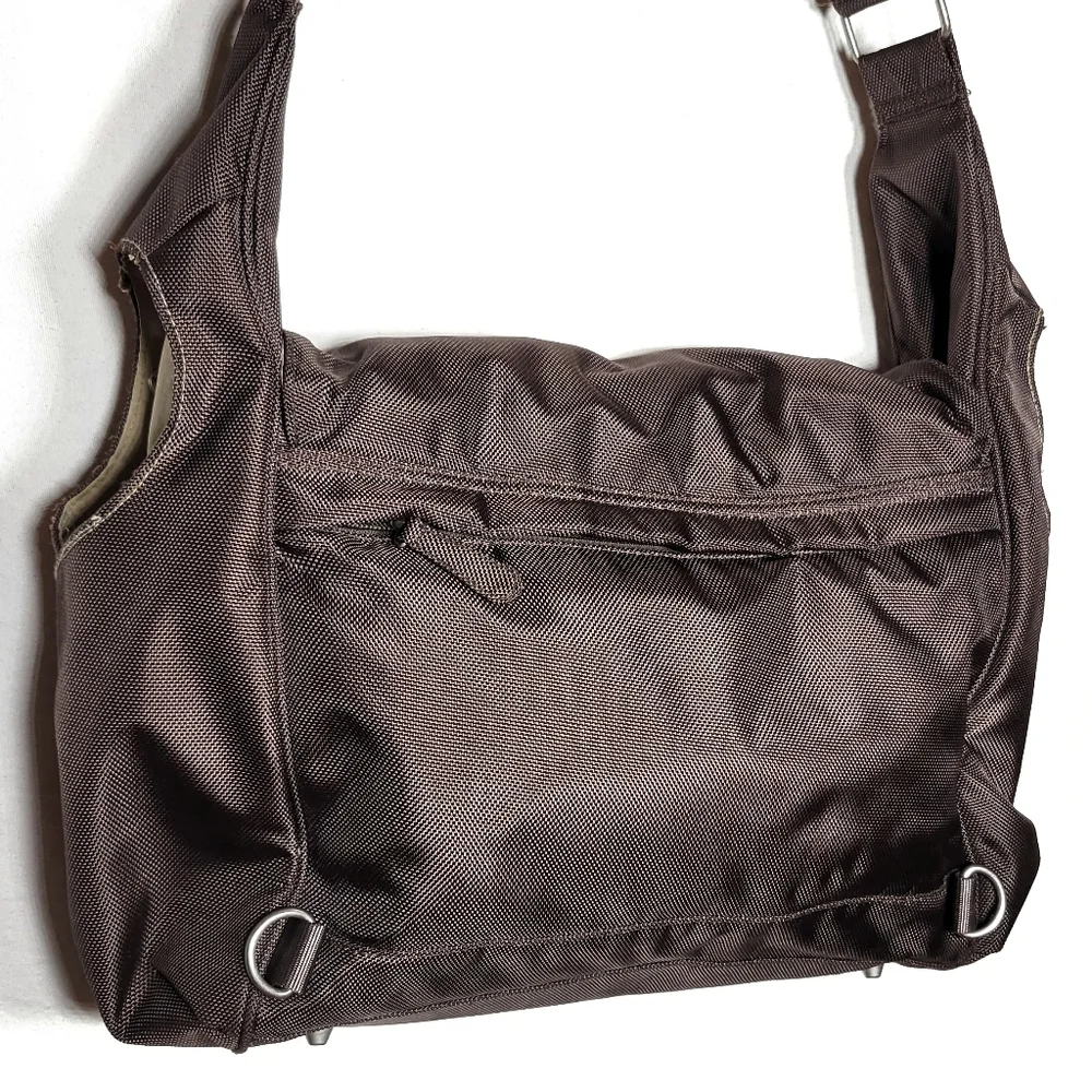 Pottery Barn Kids Ultimate Diaper Bag brown messenger backpack convertible